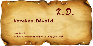 Kerekes Dévald névjegykártya